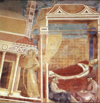 Sen Inocence III. - Frantiek podpr Laternskou basiliku (Giotto, basilika sv. Frantika)